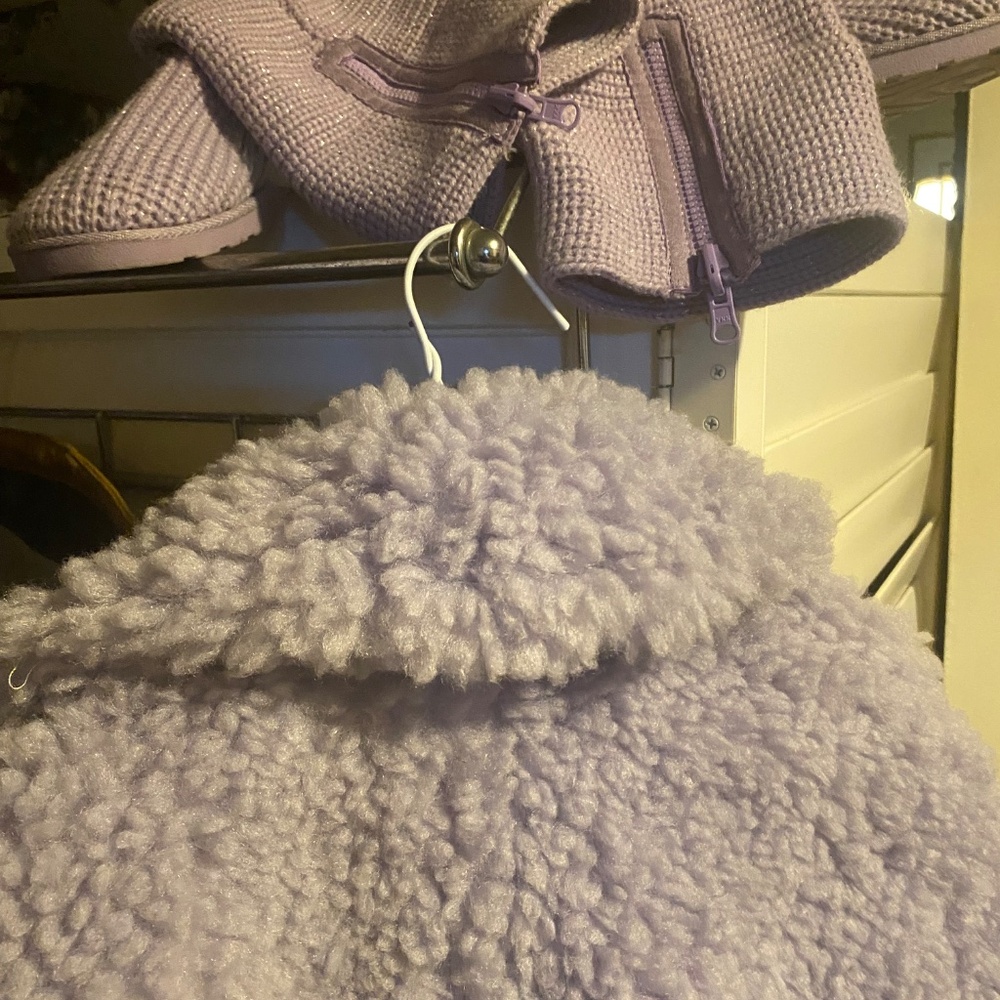 TopShop NWT Chunky Borg (lilac) Coat(size 2-fits small/medium - Picture 8 of 11